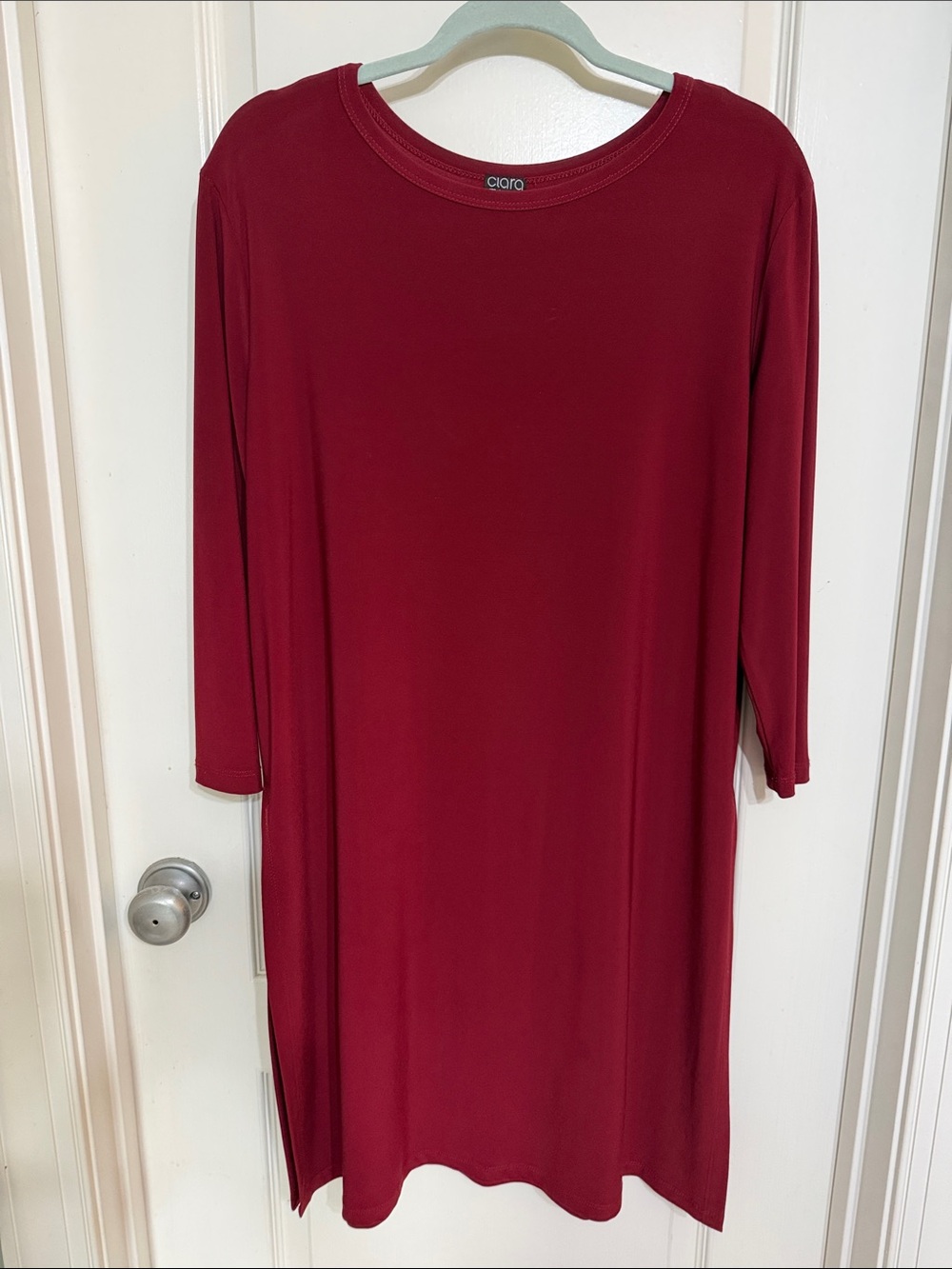 Clara Sun Woo Burgandy Long Sleeve Tunic